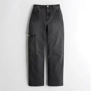 Hollister 'Ultra High-Rise Slashed Thigh Dad Jeans'